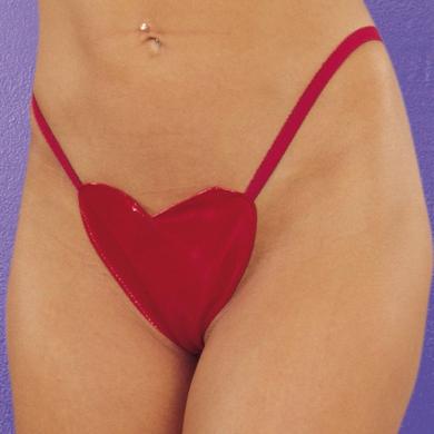 Allure Xoxo Vinyl Heart G-String Panties - Click Image to Close