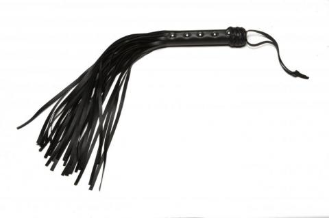 X Play Black Riveted Flogger - Click Image to Close