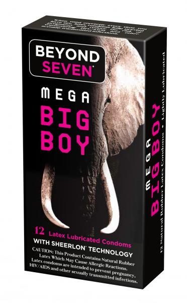 Beyond Seven Mega Big Boy Condoms 12 Pack - Click Image to Close