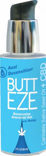 Butt Eze Anal Gel Desensitizer with Hemp Seed Oil 2oz - Click Image to Close