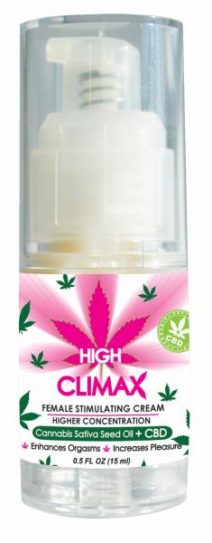 High Climax Female Stimulant Cream Hemp Seed Oil .50oz - Click Image to Close