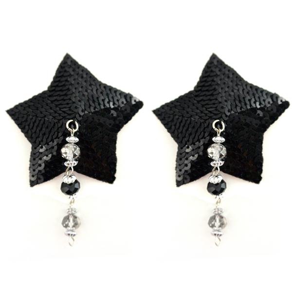 Bijoux Nipple Covers Sequin Star Faceted Beads - Click Image to Close