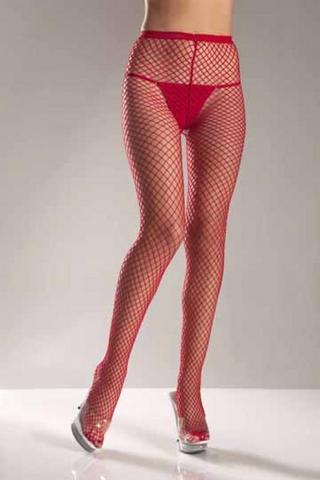 Red Fence Net Pantyhose - Click Image to Close