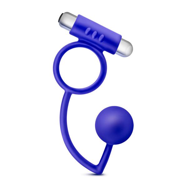 Penetrator Anal Ball with Vibrating Cock Ring Blue - Click Image to Close