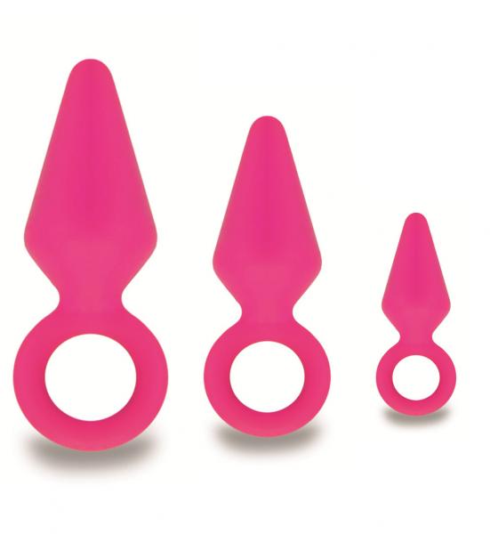 Silicone Cutie Plug Trio Kit 3 Pink Plugs - Click Image to Close