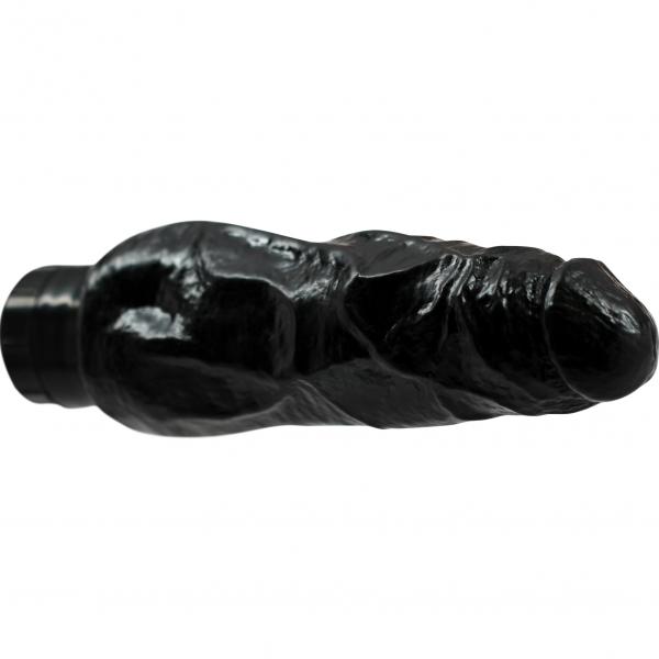 Hard Steel Power 7 Black Realistic Vibrator - Click Image to Close