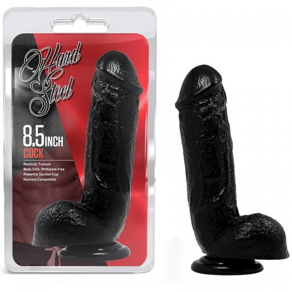 Hard Steel 8.5" Cock Black - Click Image to Close