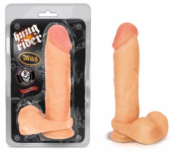 Blush Hung Rider Mitch 8" Dildo w/Suction Cup - Flesh - Click Image to Close