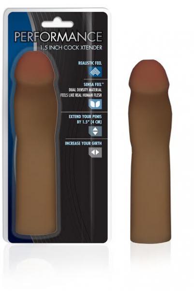 Cock Xtender 1.5" Brown - Click Image to Close