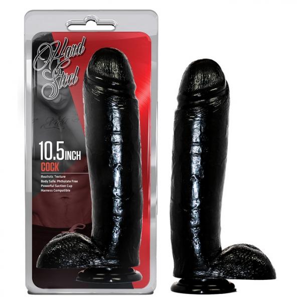 Hard Steel 10.5inch Cock Black - Click Image to Close