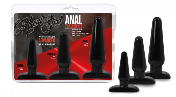 Anal Training Set 3 Sizes Black Butt Plugs - Click Image to Close