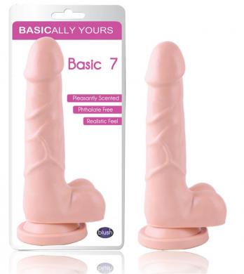 Basic 7in With Suction Cup Beige - Click Image to Close