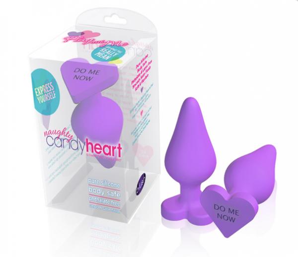 Naughty Candy Heart Do Me Now Purple Plug - Click Image to Close