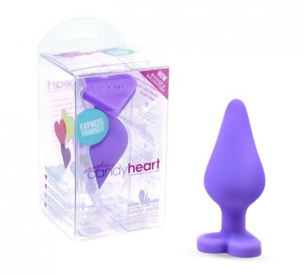 Naughtier Candy Hearts Purple Butt Plug - Click Image to Close