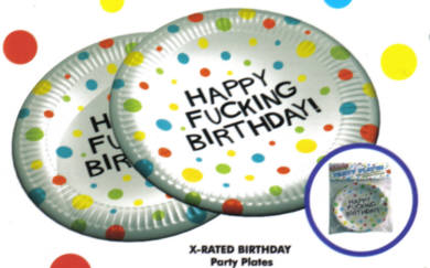 Happy Fucking Birthday Plates - Click Image to Close