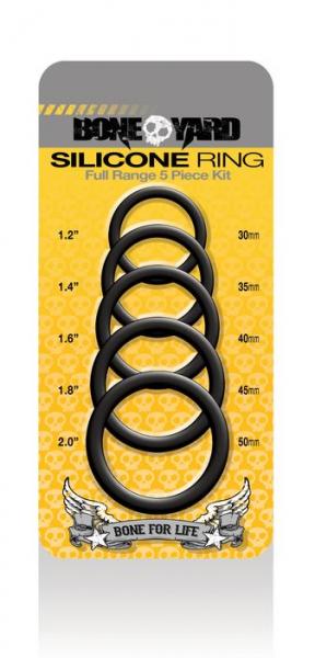 Boneyard Silicone Ring 5 Piece Kit Black - Click Image to Close