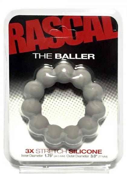 The Baller 3X Stretch Silicone Cock Ring Smoke - Click Image to Close