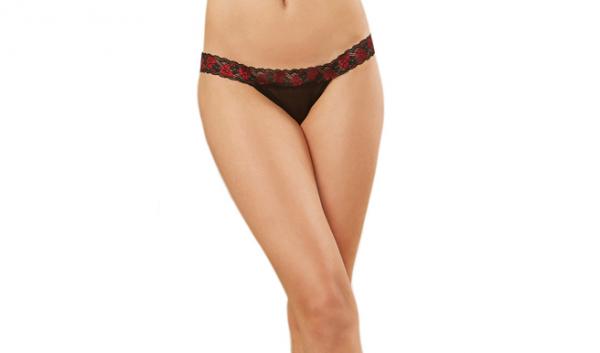 Strappy Lace Panty XL Black - Click Image to Close