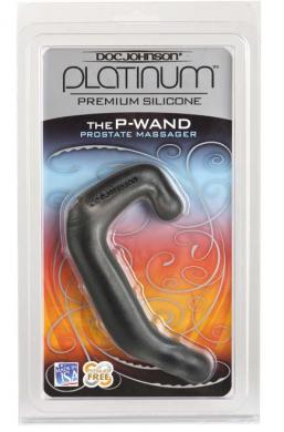 Platinum Silicone P Wand Charcoal - Click Image to Close