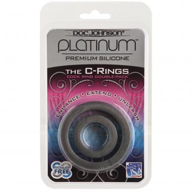 Platinum Silicone C Ring Charcoal - Click Image to Close