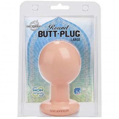 Round Butt Plug Large White - Click Image to Close
