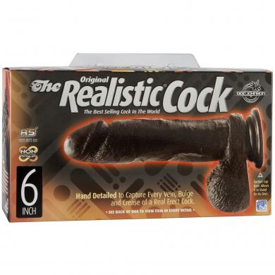 Black Realistic Cock 6 inch - Click Image to Close