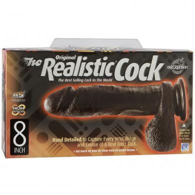 Black Realistic Cock 8 inch - Click Image to Close