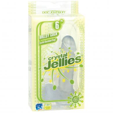 Crystal Jellie Ballsy Cock 6in Clear - Click Image to Close