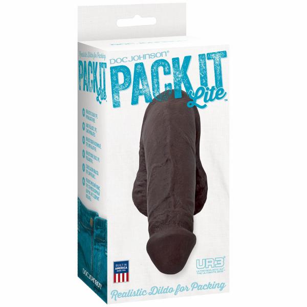Pack It Lite Realistic Dildo for Packing Black - Click Image to Close