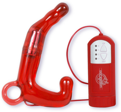 Men's Pleasure Wand Prostate Massager- Red - Click Image to Close