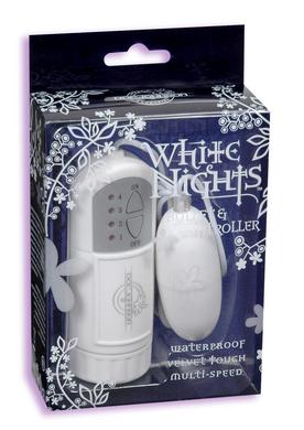 White Nights Velvet Bullet Vibrator - White - Click Image to Close