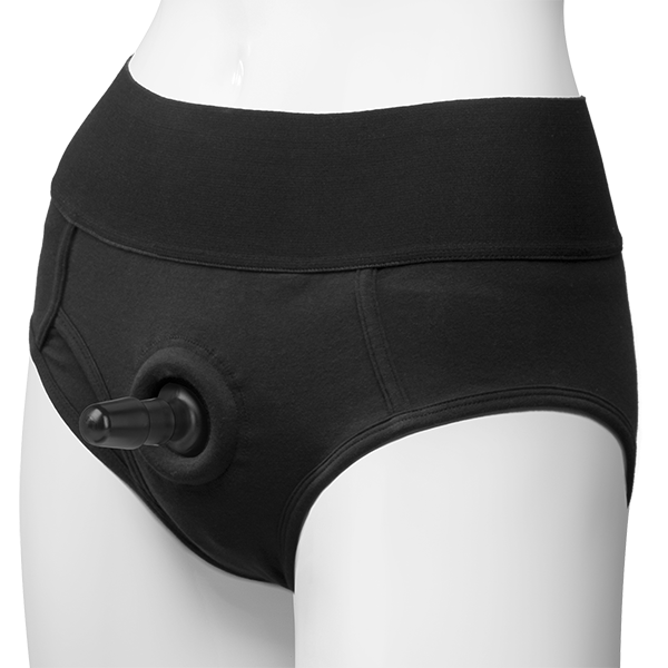 Vac-U-Lock Briefs Panty Harness Black S/M - Click Image to Close