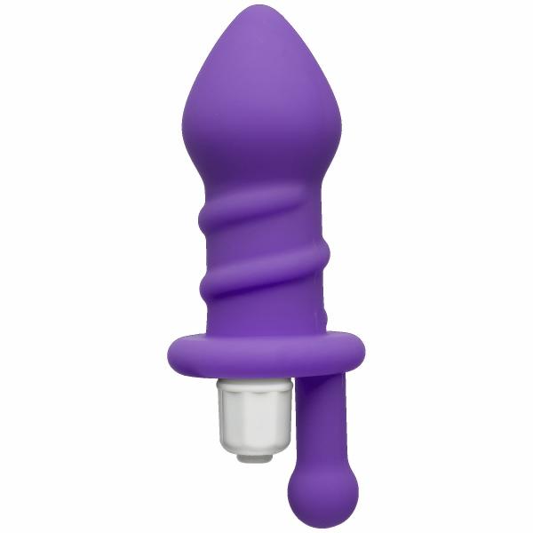 Mood Juicy Swirled Purple Vibrating Butt Plug - Click Image to Close