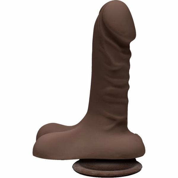 The D Super D 6 inches Dildo with Balls Chocolate Brown