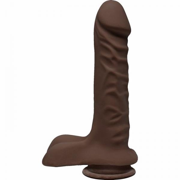 The D Super D 8 inches Dildo with Balls Chocolate Brown - Click Image to Close