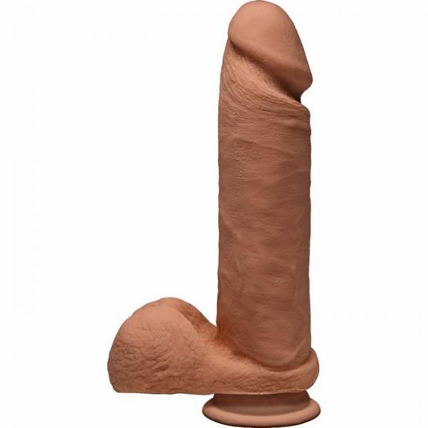 The D Perfect D 8 inches Dildo with Balls Caramel Tan