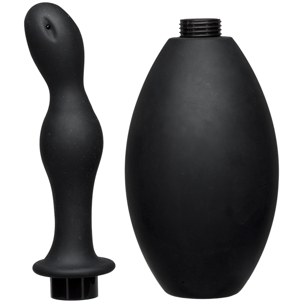 Kink Flow Flush Black Silicone Anal Douche & Accessory - Click Image to Close