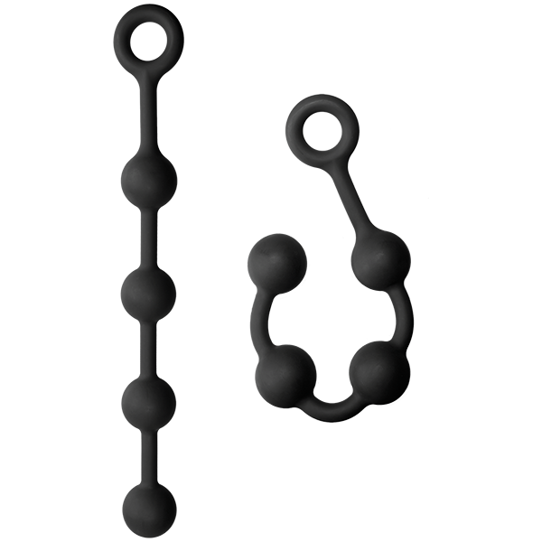 Kink Solid Anal Balls 13 inches Black Silicone - Click Image to Close