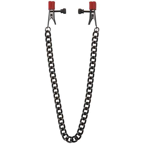Kink Chain Nipple Clips with Heavy Chain Silicone Tips - Click Image to Close