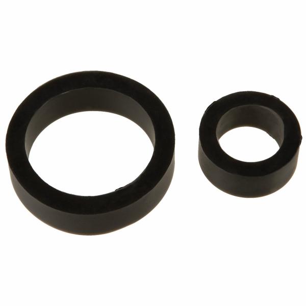 Titanmen Cock Rings Double Pack Silicone Black - Click Image to Close