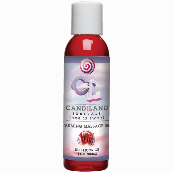 Candiland Warming Massage Gel Red Licorice 4oz - Click Image to Close