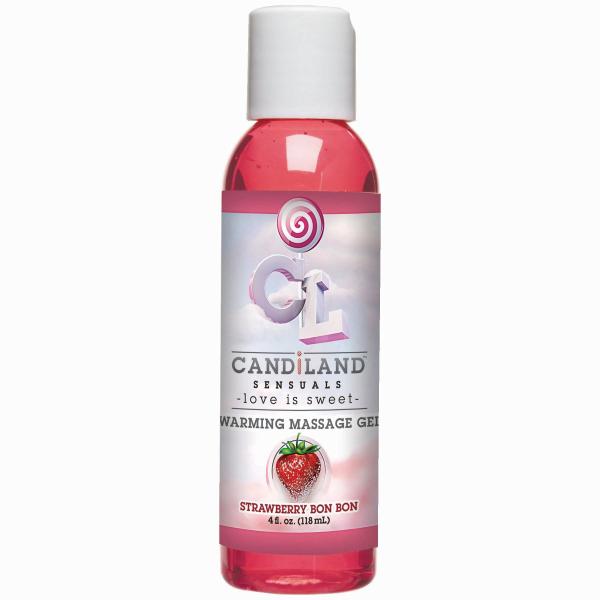 Candiland Warming Massage Gel Strawberry 4oz - Click Image to Close