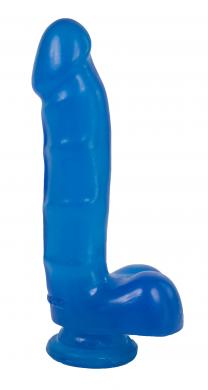 Jelly Cock and Balls Suction Cup Blue