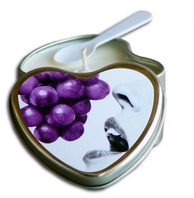 Candle 3-In-1 Heart Edible Grape 4.7 Oz - Click Image to Close