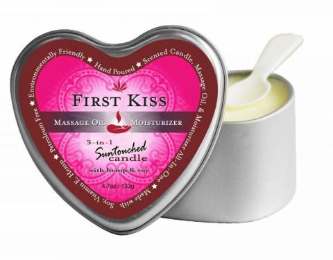 Candle 3N1 Heart First Kiss 4.7Oz - Click Image to Close