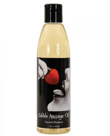 Massage Oil Edible Strawberry 8Oz - Click Image to Close