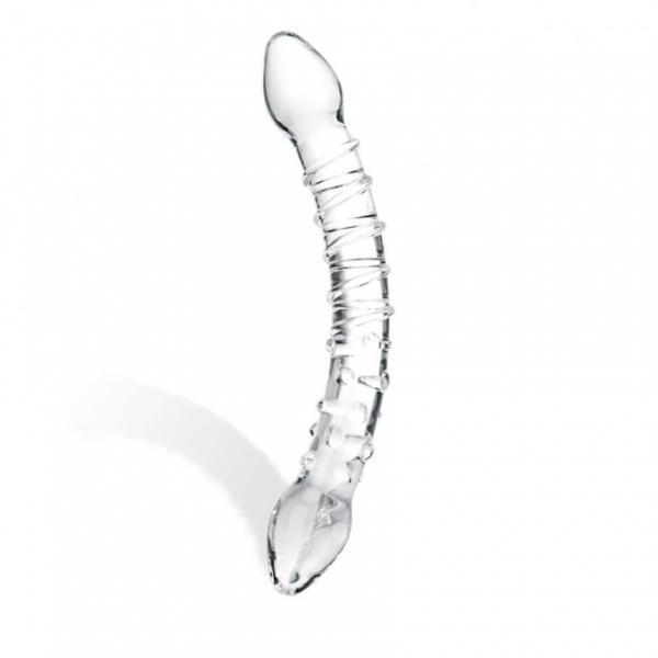 Glas Double Trouble Glass Dildo Clear - Click Image to Close