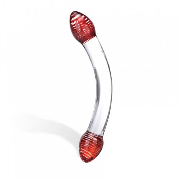 Red Head Glass Double Dildo - Click Image to Close