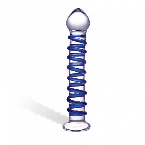 Glas Blue Spiral Glass Wand - Click Image to Close