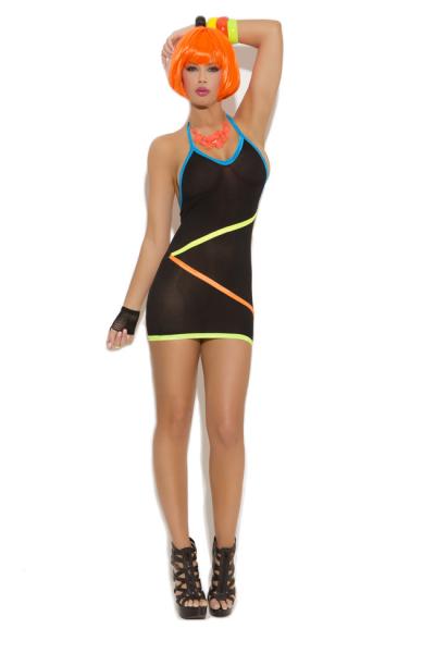 Vivace Mini Dress W/neon Stripe - Click Image to Close